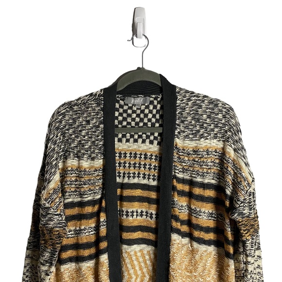 Marled by Reunited Clothing Women's Color Block Striped Long Line Cardigan - Picture 2 of 8